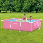 PISCINA RECTANGULAR ESTRUCTURA SIN BOMBA INTEX ROSA 2.2M X 1.5M X .60M