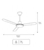 Ventilador Vec Premium 56" Mod.Vec-961 Techo Aspas A. Blanco - Image 4
