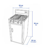 Parrilla 4Q Fraga Mod.P-225 C/Gabinete Negra-Azul - Image 4