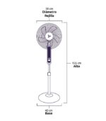 Ventilador 18 Ped. Masterfan Apolo Bl Viap18 C/Control Y Digital - Image 4
