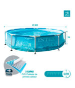 Piscina Intex Red.Estructura Mod.28206Np S/Bomba Beachside 3.05M X 76Cm Azul - Image 3