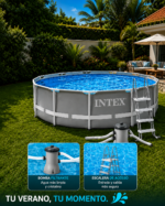 Piscina Intex Red. Estructurada Mod. 26715 C/Bomba Y Escalera Prism 3.66M X 99Cm Gris - Image 3